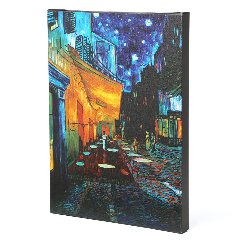 «Cafe Terrace» par Vincent Van Gogh, reproduction sur toile tendue, H 32 po x l 24 po x P 2 po