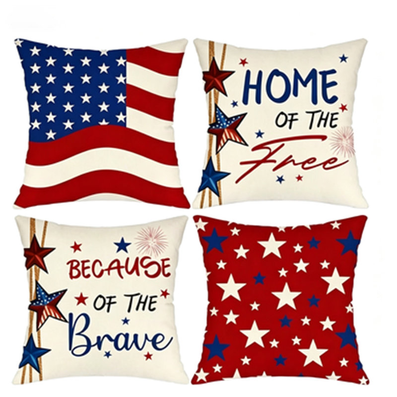 -border -selling Patriotic Independence Day Throw Pillow Sets.  Flag-themed  Decorations For Sofa And Living Room Cushions.