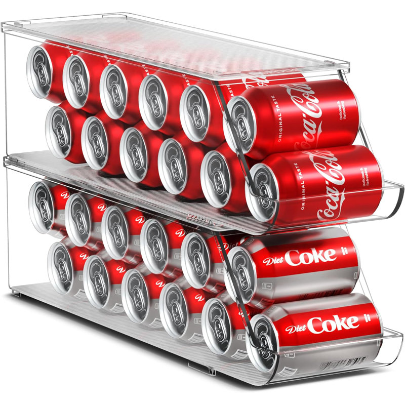 Sorbus Clear Acrylic Stackable 12 Soda and Can Organizer with Lids