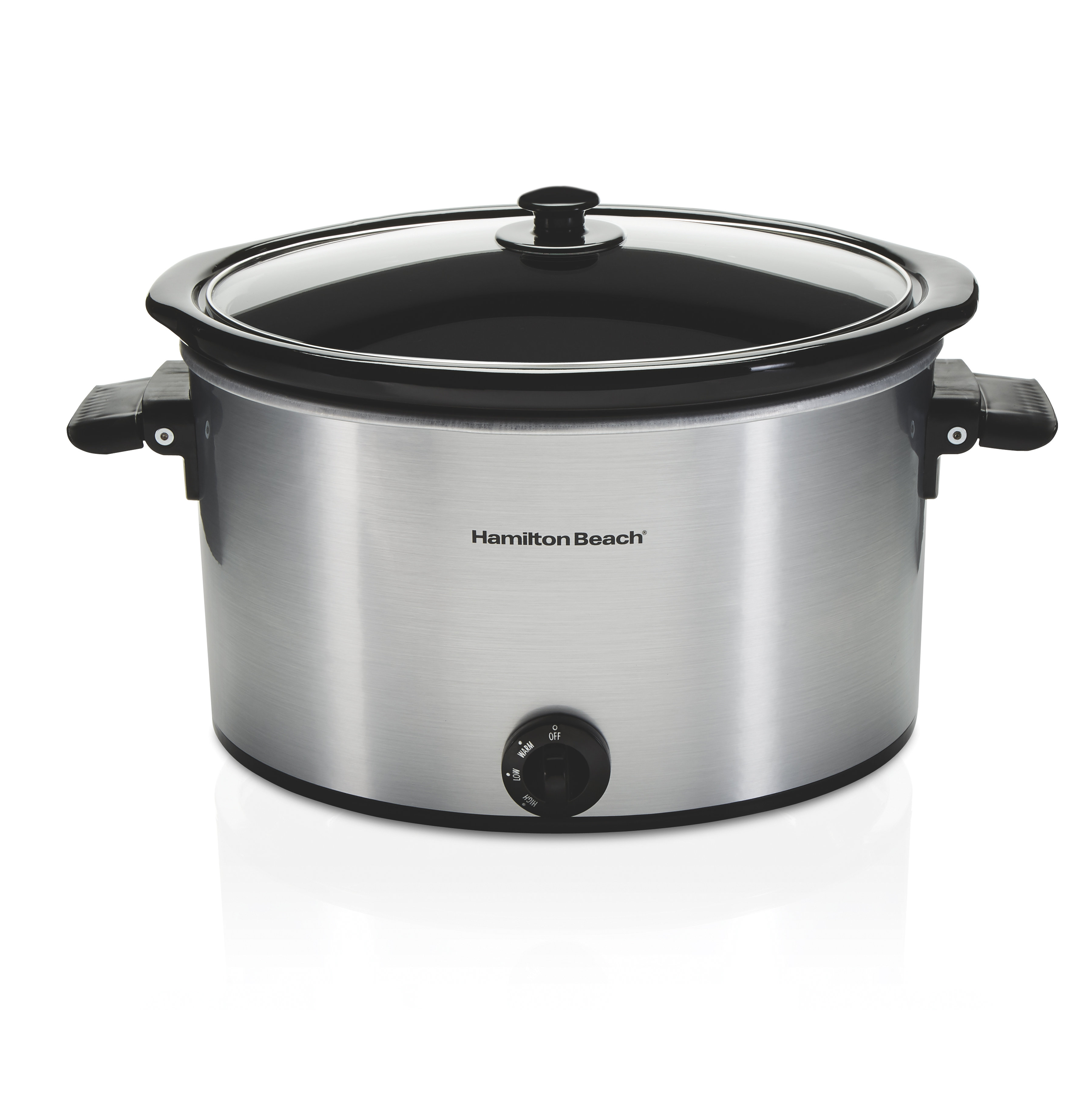 Hamilton Beach Slow Cooker, 5 Qt, Black - 10 3/5L x 15 1/2W x 8