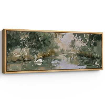 River Through The Forest Artwork, Abstract Secenery Living Room Wall Pictures, Giclee Canvas Digital Print Extra Large Framed Wall Art