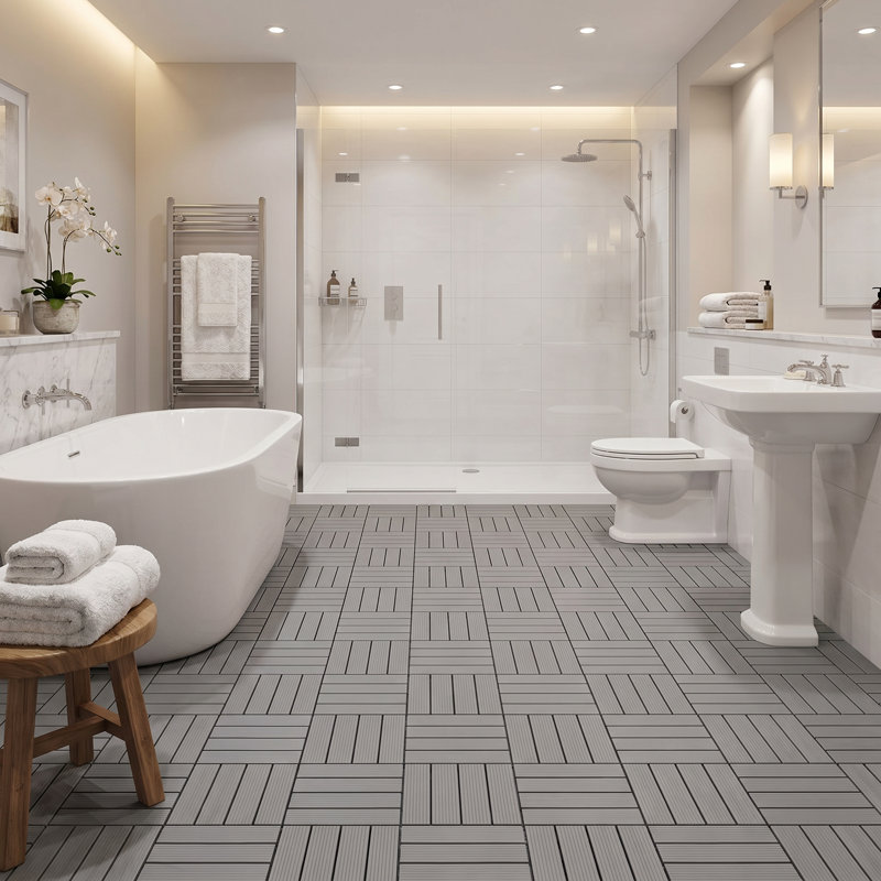 Carreaux de terrasse en plastique 12 "x 12" (ensemble de 36), Gris