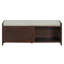 Banc à chaussures avec rangement et coussin, banc de rangement à volets vieillis avec charme rétro pour le salon, vestibule (espresso)-130151023