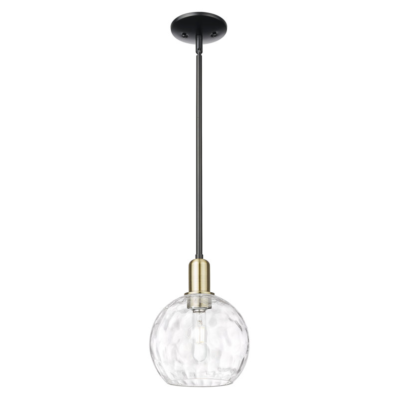 Mini-luminaire suspendu 1 lumière Arcadia - Sevier, Laiton antique noir, H 7 po x l 8 po x P 8 po