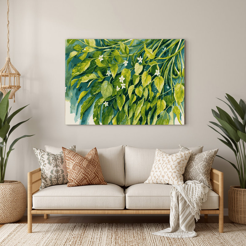 Art mural en métal vert légumes cresson capucine, H 11 po x l 14 po