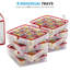 Boîte de rangement pour ornements de Noël - contient 128 ornements avec fermeture à glissière à 2 côtés - contenants de rangement en plastique flexibles pour ornements de Noël - compartiments cubes de 3 pouces - rouge