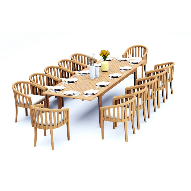 Ensemble repas d'extérieur Lenong, 118"L Rectangle, 12