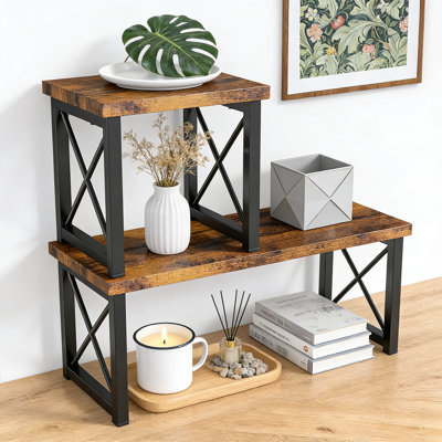 Desk Shelf Organizer, 2-Tier Wooden Desktop Bookshelf With Adjustable & Stackable Design, Freestanding Storage Rack For Office And Home Desk Organization