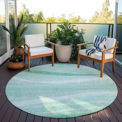 Tapis lavable intérieur / extérieur Florence - bleu sarcelle 