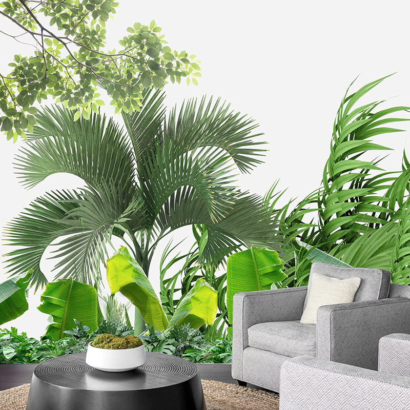 Murale plante de jungle, L 100 po x l 144 po