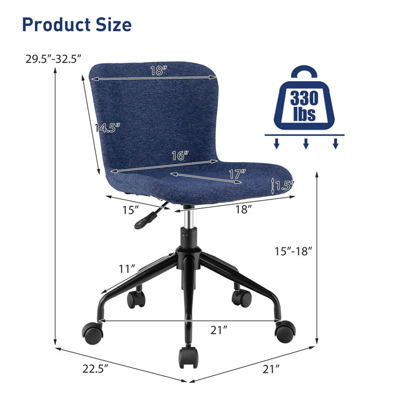 Chaise de travail, Bleu