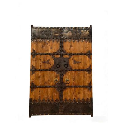 Portes anciennes chinoises en bois avec quincaillerie en fer