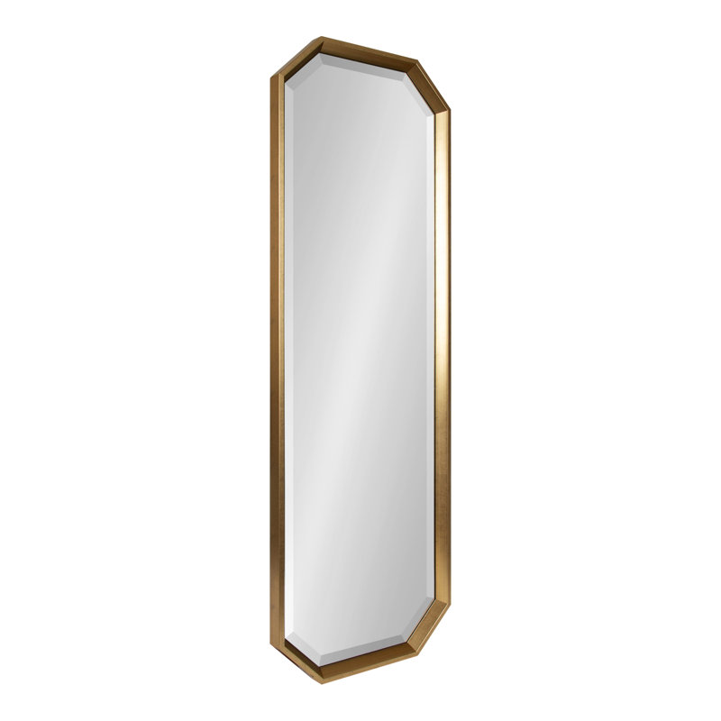 Miroir biseauté moderne et contemporain , Or, 48,37 po x 17,37 po