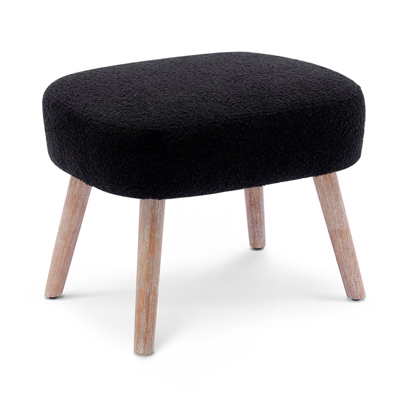 Upholstered Ottoman, Black