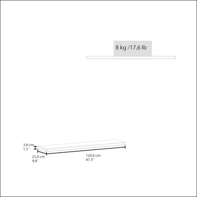 Grey  Floating Shelf