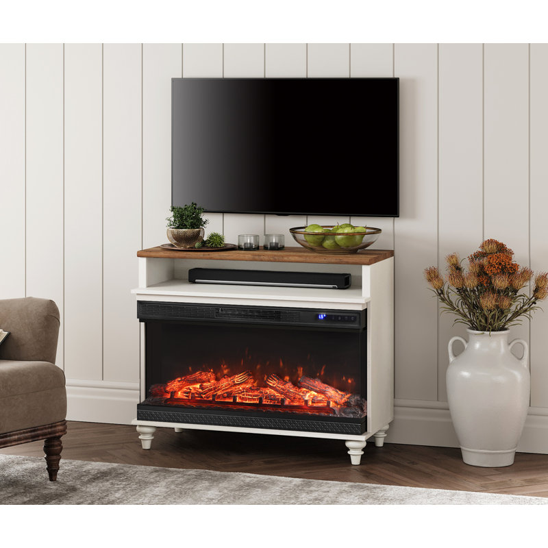 Meuble télé avec foyer électrique de 36 po pour téléviseur de 43 po, meuble de rangement en bois avec console pour salon