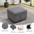 Dark Grey Sackcloth Storage Ottoman