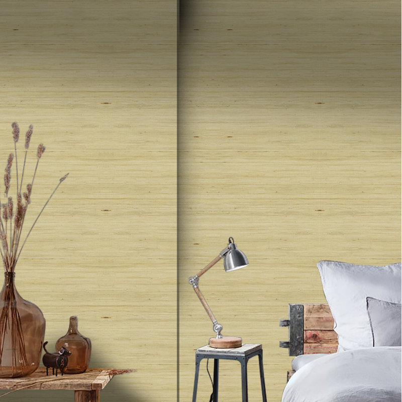 Papier peint en jute fin, Blanc cassé / crème / beige / brun clair