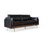 Canapé modulaire noir en cuir véritable