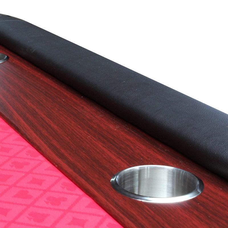 Table de poker pliable 96 "Light Series avec porte-gobelets en bois, Rouge