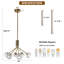 Luminaire suspendu 6 lumières en laiton brossé