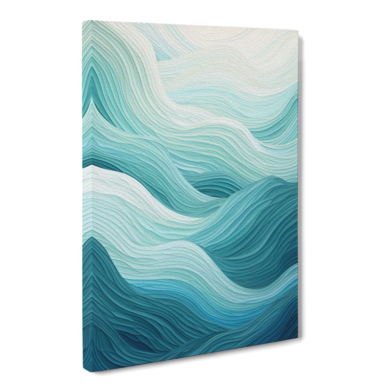 Wave Modern Geometric Art - Wrapped Canvas, 76cm H x 50cm W x 3cm D