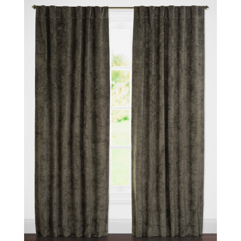 Padma Semi Sheer Curtain Single Panel, Umber