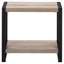 Table d'appoint, côté, bout, étroit, petit, 2 niveaux, stratifié brun, métal noir, contemporain, moderne-2072617110