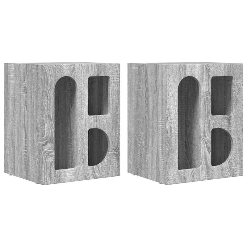 40cm W Manufactured Wood Bedside Table, Grey Sonoma