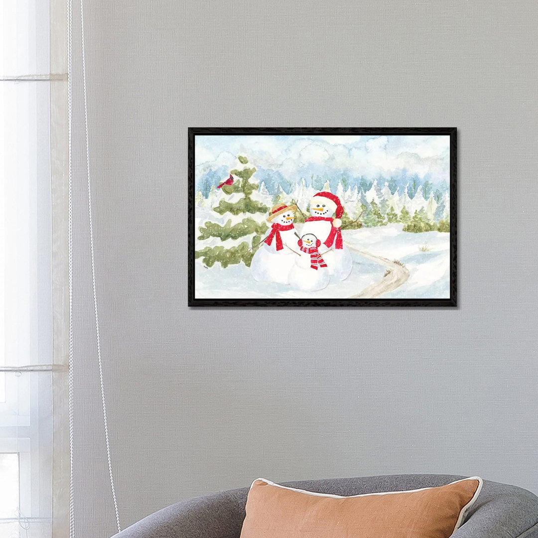 Schneemann-Wunderland - Familienszene von Tara Reed - Galerie-verpackte Leinwand Giclée auf Leinwand