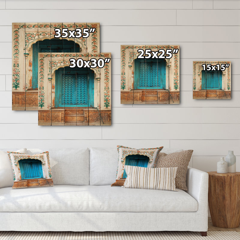 " Blue Traditional Indian Door " by Designart, 30" H x 30" W x 1" D