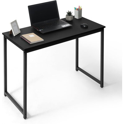 Black Modern Work Desk, Space-Saving Home Office Writing Desk, Multiple Options