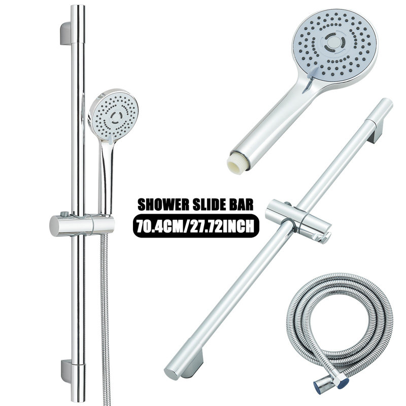 5-Spray Hand Shower with Slide Bar, Handheld Shower with High Pressure Spray, Chrome