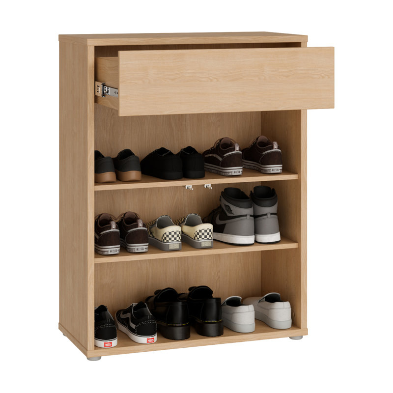 Saabir 9 Pair Shoe Storage Cabinet, Natural