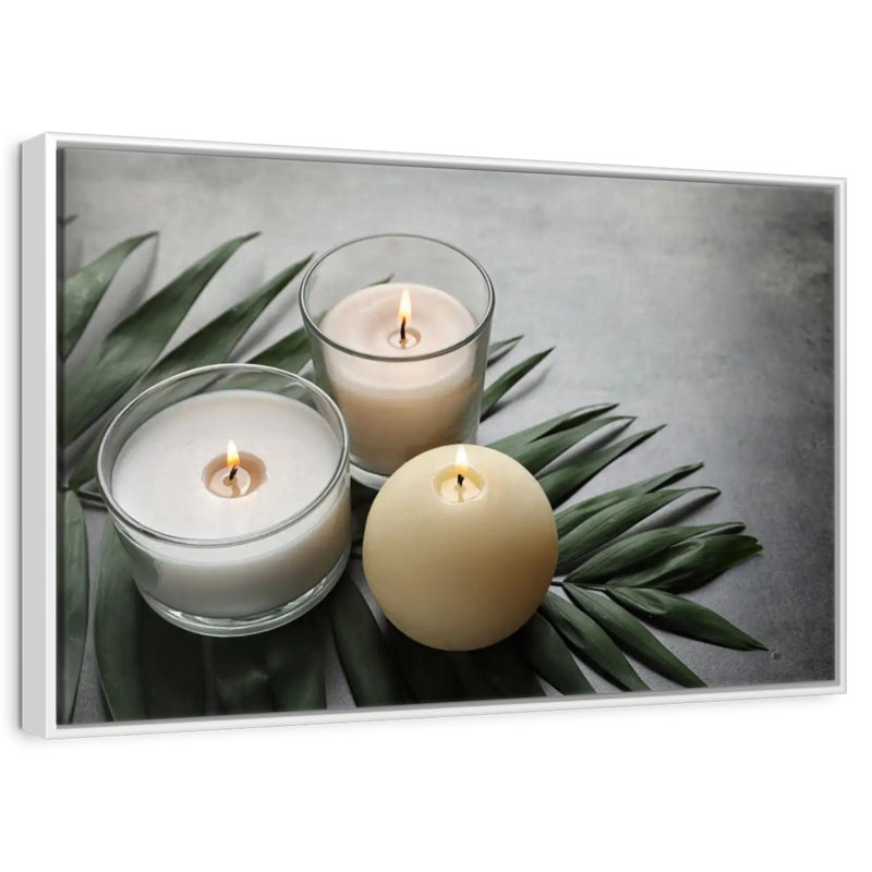 Bougies de spa, 25 po x 17 po, Cadre flottant blanc