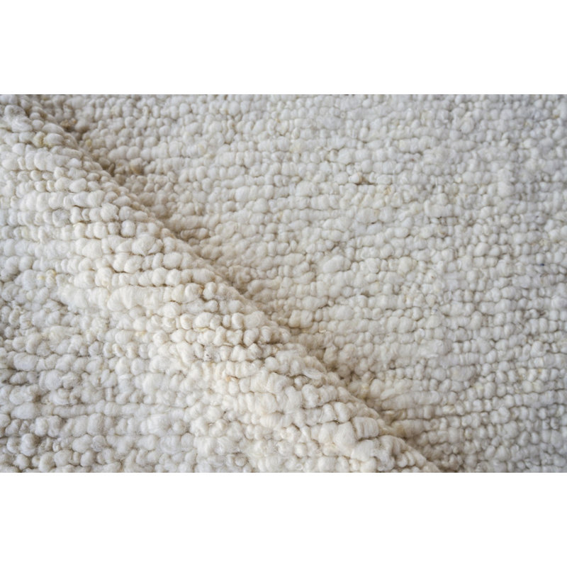 Borelli Hand Loomed Wool Area Rug in Ivory, Rectangle 2' x 3'