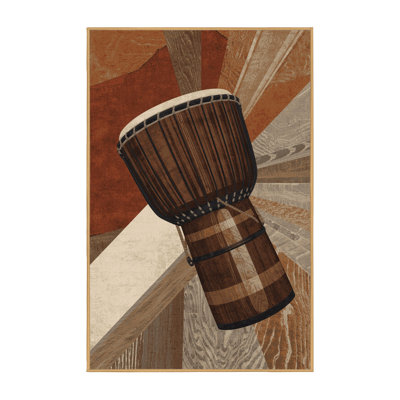 Tapis brun rustique moderne en bois rustique et délavé à la machine Osnas