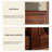 35.83" Black Walnut Solid Wood Wine Cabinet, Glass-Door Storage Display Cabinet for Living Room