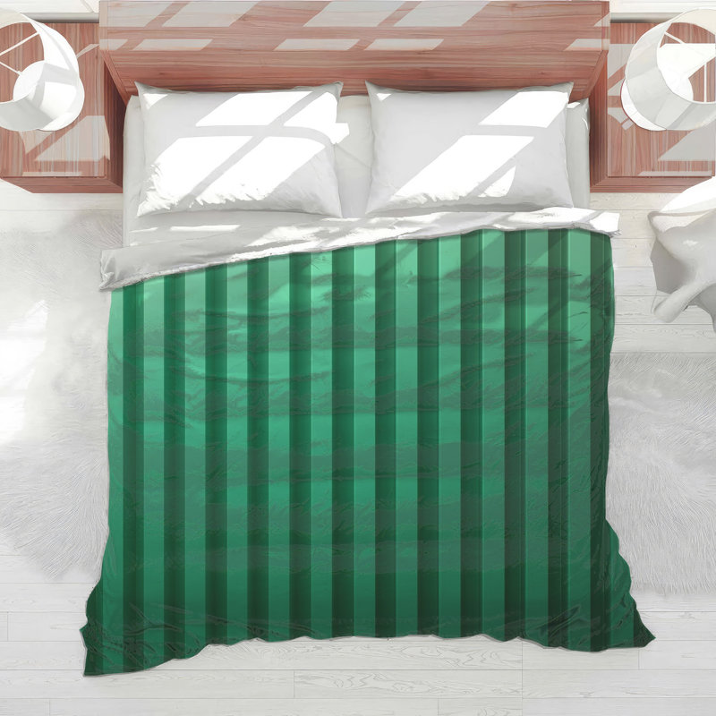 Green Vertical Stripes Comforter, Twin Extra Long