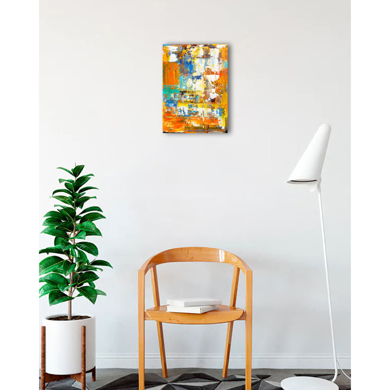 "Traffic Jam Abstract I" by Elizabeth Stacke Painting Print on Wrapped Canvas, 16" H x 12" W x 1.5" D