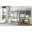 Lit superposé simple au-dessus de simple avec échelles et deux tiroirs de rangement (gris)-1181805690