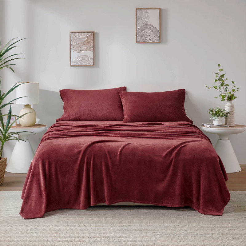 Ensemble de draps 4 pièces, King Comforter + 3 Additional Pieces, Bourgogne