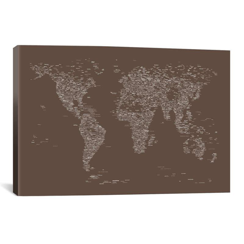 « font map map » par michael tompsett, impression sur toile tendue, H 26 po x l 40 po x P 1,5 po