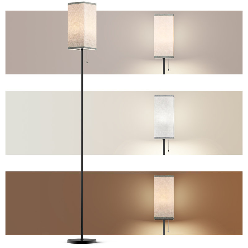 Lampe sur pied d'angle 64,6 po avec gradateur à 3 voies et ampoule gratuite Rondo pour studio / bureau / chambre à coucher