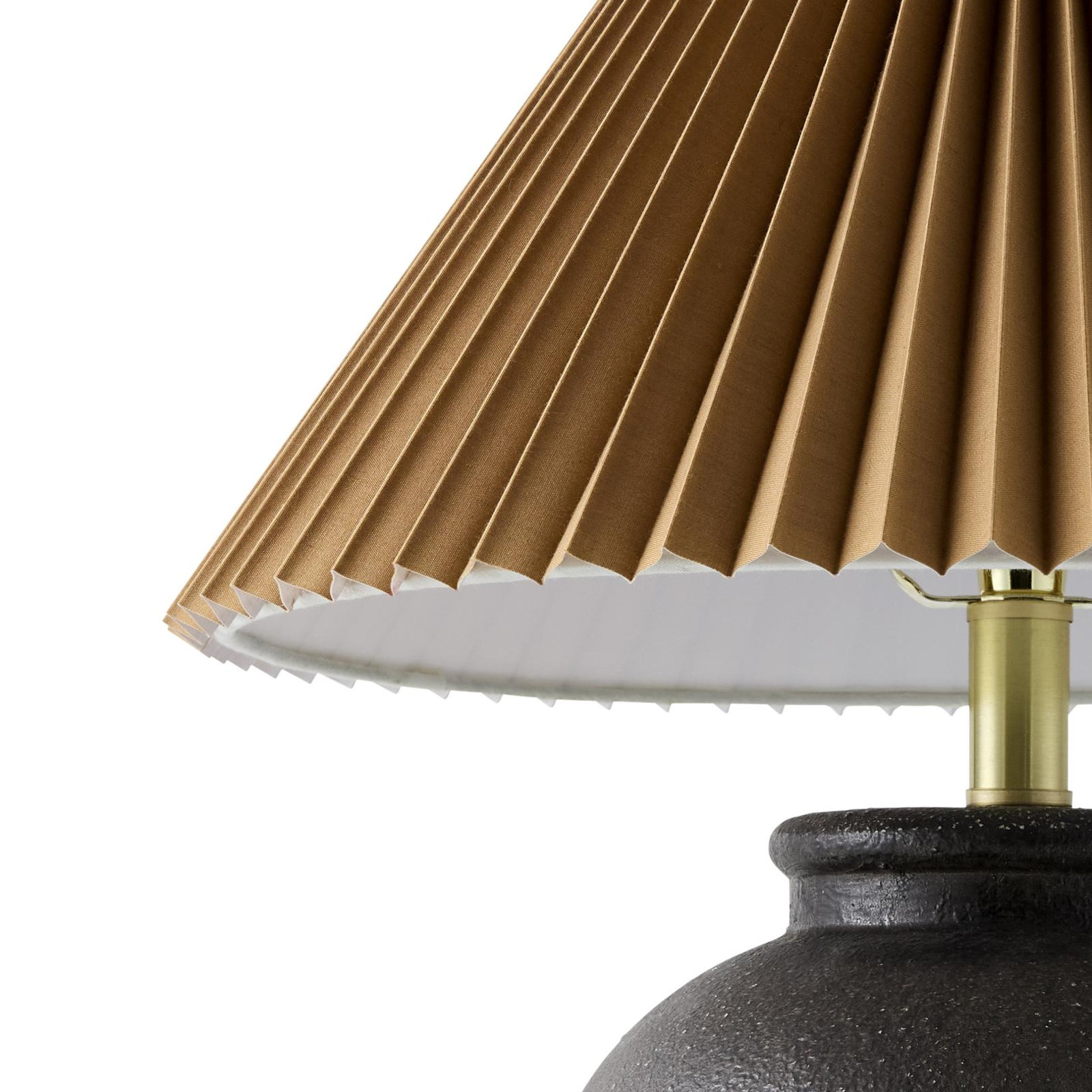 Chemise 22" Ceramic Table Lamp, Black, Brown Pleated
