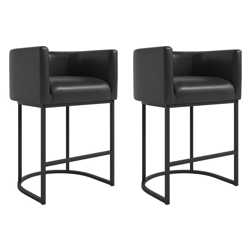 Coffy 33.5" H Upholstered Counter Stool, Black