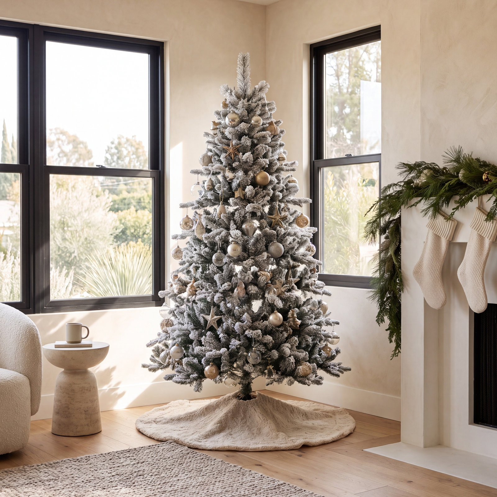 Leilonie Slim Pre-Lit Pine Christmas Tree, 9'