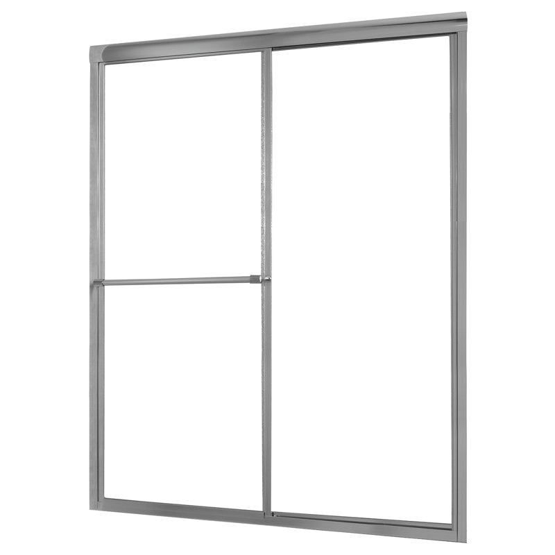 Chase 44" x 70" Single Sliding Framed Shower Door, Silver, Clear Glass