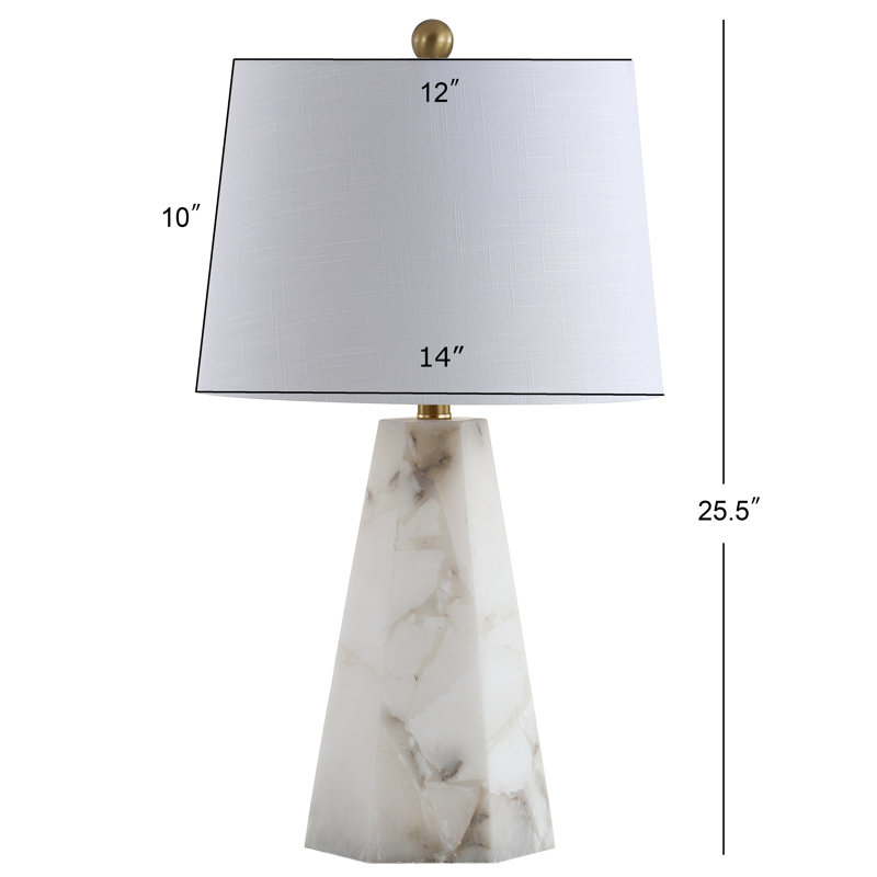 Thoms 26" Alabaster LED Table Lamp, Gold/Alabaster