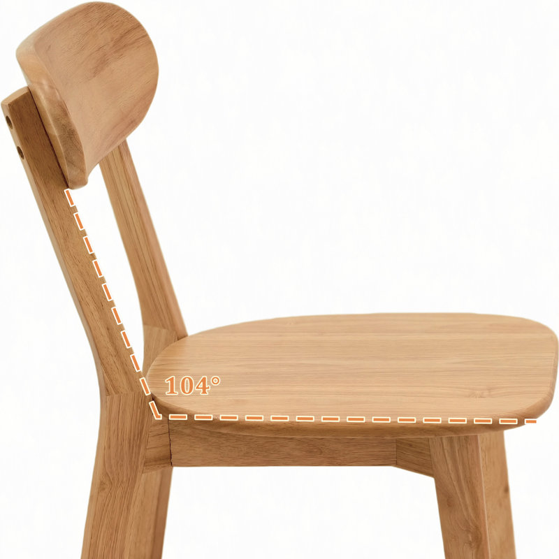 Ensemble de 2 chaises de salle à manger en bois massif naturel, Bois